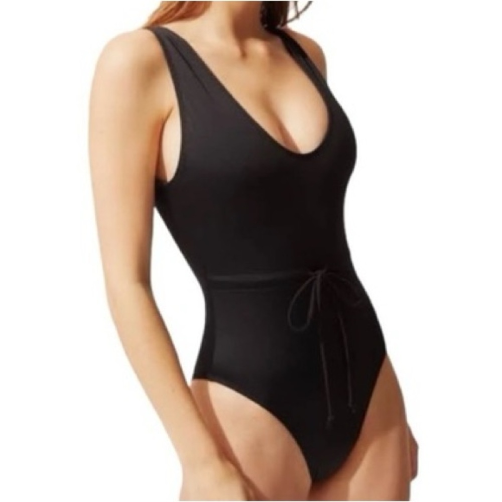 SOLID & STRIPED ONE PIECE MICHELLE TIE BATHING SUIT
